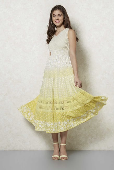 Fusion Beats Yellow Dali Printed Dress Fusion Beats Yellow Dali Printed Dress