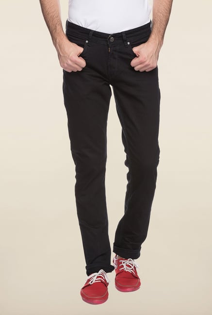 Spykar Black Straight Fit Jeans Spykar Black Straight Fit Jeans