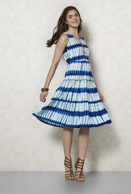 Fusion Beats Blue Tie Dye Dress Fusion Beats Blue Tie Dye Dress