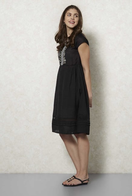 Fusion Beats Black Embroidered Dress Fusion Beats Black Embroidered Dress