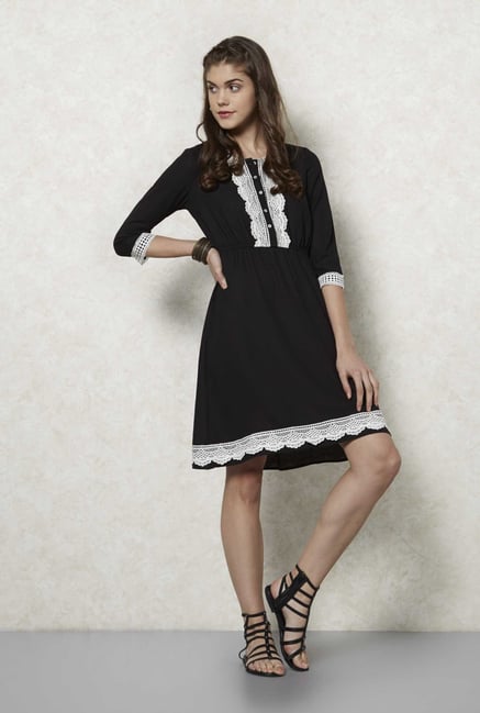Fusion Beats Black Crochet Dress Fusion Beats Black Crochet Dress