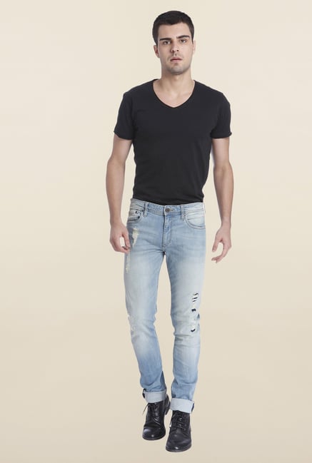 Jack & Jones Light Blue Glenn Ripped Jeans Jack & Jones Light Blue Glenn Ripped Jeans