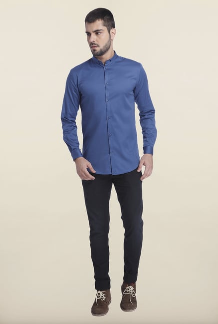Jack & Jones True Navy Cotton Solid Shirt Jack & Jones True Navy Cotton Solid Shirt