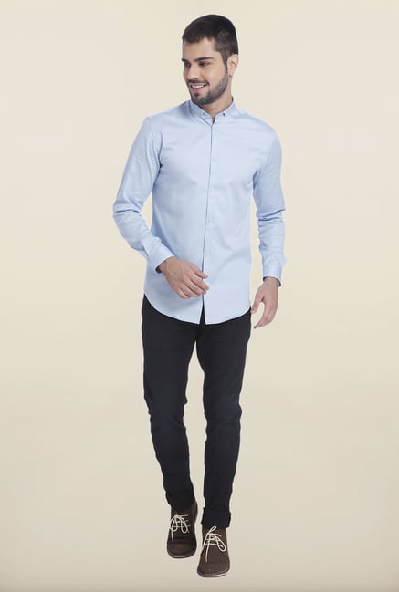 Jack & Jones Blue Cotton Solid Shirt Jack & Jones Blue Cotton Solid Shirt