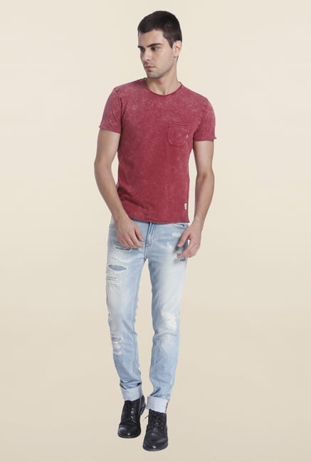 Jack & Jones Syrah Cotton Shaded T Shirt Jack & Jones Syrah Cotton Shaded T Shirt