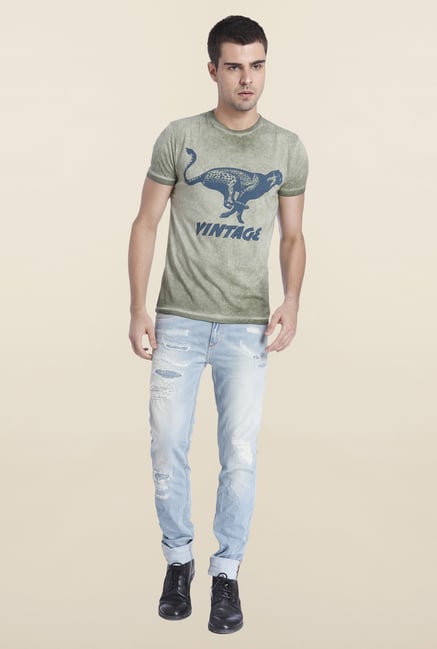 Jack & Jones Olivine Slim Fit Cotton T Shirt Jack & Jones Olivine Slim Fit Cotton T Shirt