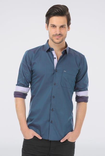 Basics Blue Slim Fit Shirt Basics Blue Slim Fit Shirt