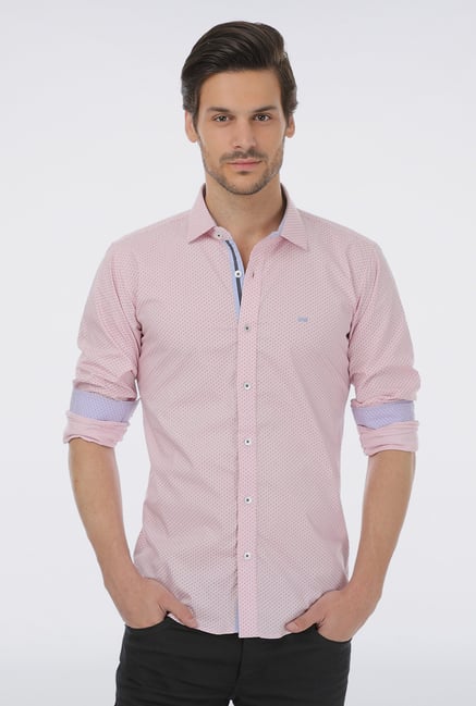 Basics Pink Printed Shirt Basics Pink Printed Shirt