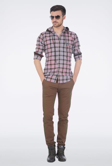 Basics Brown Twill Weave Trouser Basics Brown Twill Weave Trouser