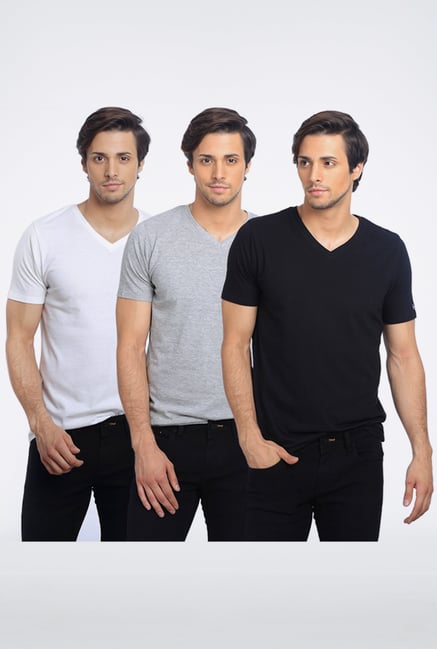 Basics Black, Grey, White V neck T Shirt Basics Black, Grey, White V neck T Shirt