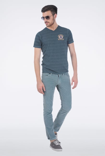 Basics Green V-Neck T-Shirt Basics Green V-Neck T-Shirt