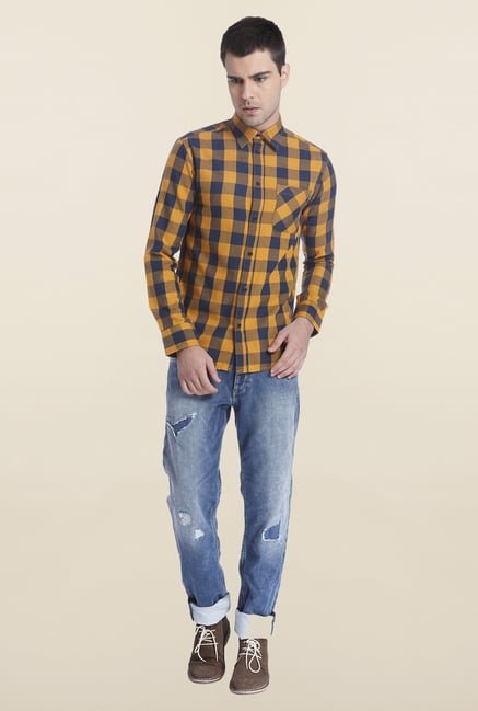 Jack & Jones Inca Gold Checks Shirt Jack & Jones Inca Gold Checks Shirt