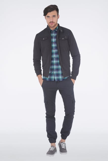 Basics Green Slim Fit Plaid Shirt Basics Green Slim Fit Plaid Shirt