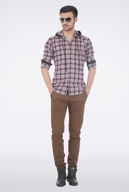 Basics Brown Checkered Shirt Basics Brown Checkered Shirt