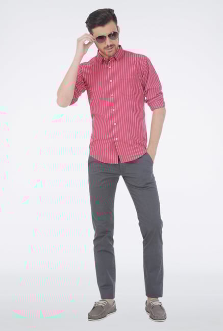 Basics Red Pencil Stripe Shirt Basics Red Pencil Stripe Shirt