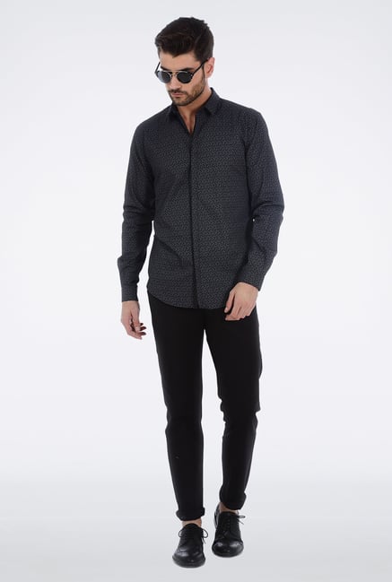 Basics Black Satin Shirt Basics Black Satin Shirt