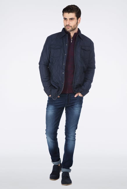 Basics Navy Polyfill Shacket Basics Navy Polyfill Shacket