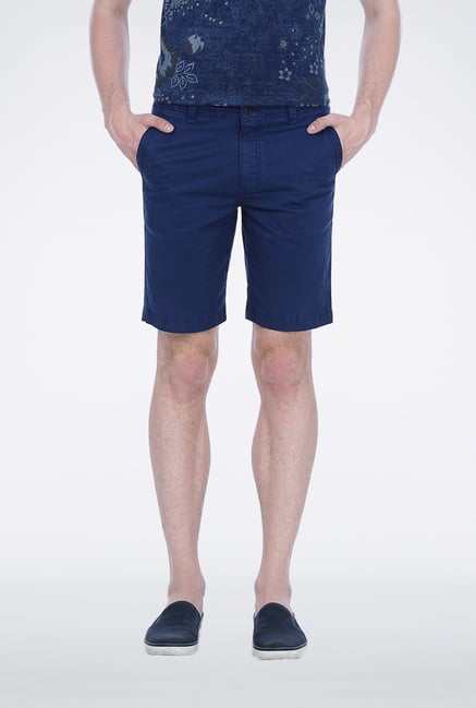 Basics Blue Knee Length Shorts Basics Blue Knee Length Shorts