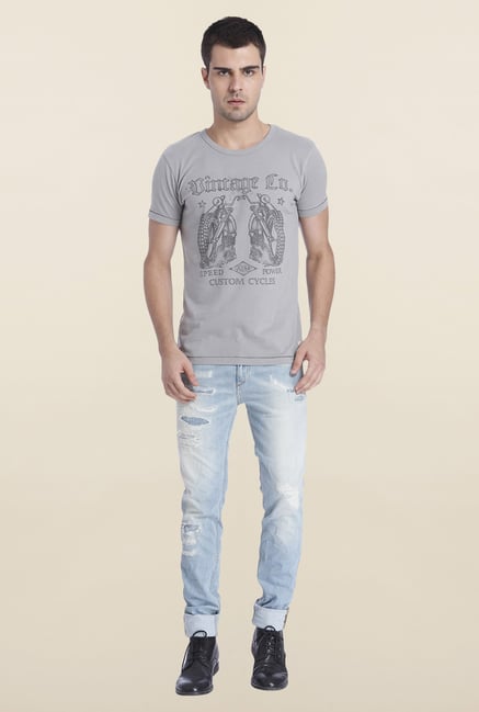 Jack & Jones Griffin Printed Cotton T Shirt Jack & Jones Griffin Printed Cotton T Shirt
