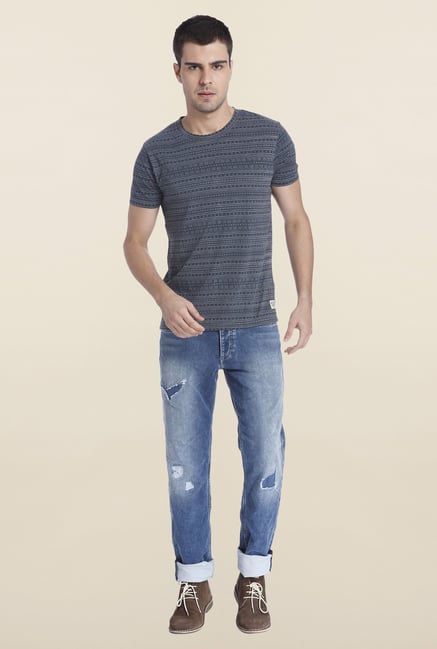 Jack & Jones Grey Printed T Shirt Jack & Jones Grey Printed T Shirt