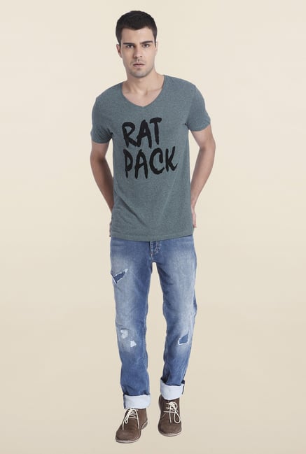 Jack & Jones Grey V Neck T Shirt Jack & Jones Grey V Neck T Shirt