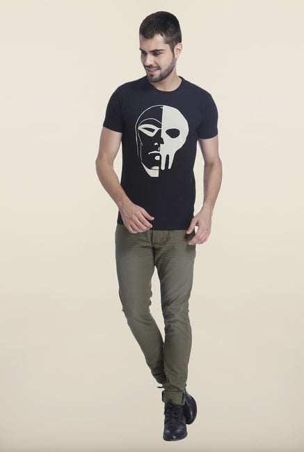 Jack & Jones Black Casual Printed T Shirt Jack & Jones Black Casual Printed T Shirt