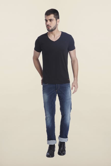 Jack & Jones Black Solid Slim Fit T Shirt Jack & Jones Black Solid Slim Fit T Shirt