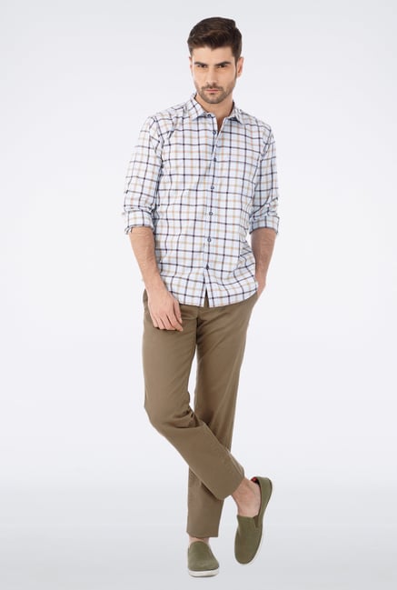 Basics Brown Slim Fit Casual Trouser Basics Brown Slim Fit Casual Trouser