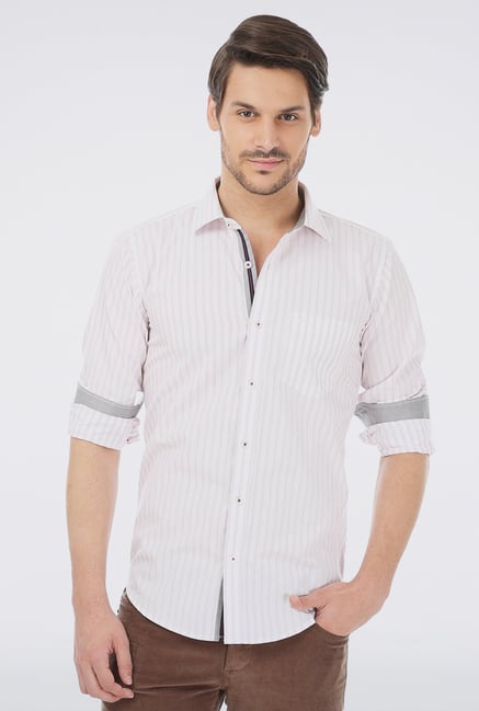 Basics White Thin Striped Shirt Basics White Thin Striped Shirt