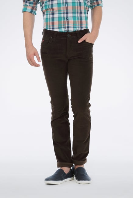 Basics Dark Brown Cotton Trouser Basics Dark Brown Cotton Trouser