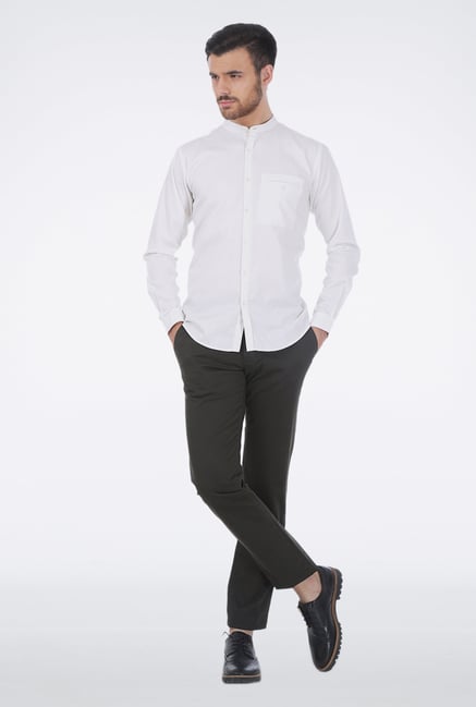 Basics Off-White Dobby Weave Shirt Basics Off-White Dobby Weave Shirt