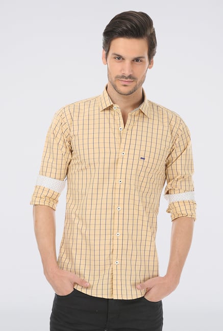 Basics Yellow Slim Fit Shirt Basics Yellow Slim Fit Shirt