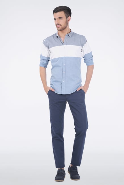 Basics Dusk Blue Casual Shirt Basics Dusk Blue Casual Shirt