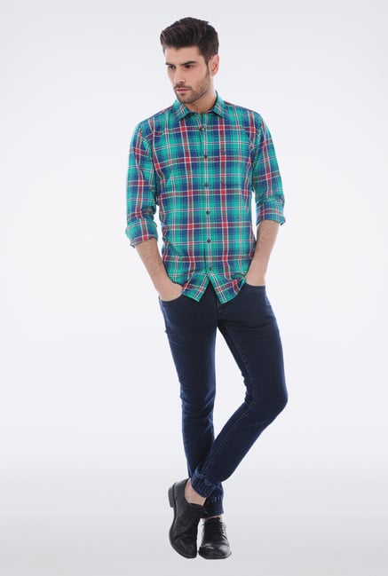 Basics Green Plaid Shirt Basics Green Plaid Shirt