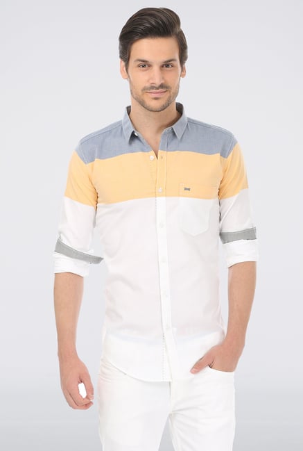Basics Yellow Striped Shirt Basics Yellow Striped Shirt