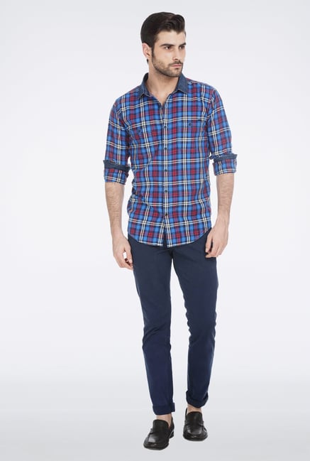 Basics Blue Plaid Shirt Basics Blue Plaid Shirt