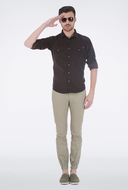Basics Brown Corduroy Shirt Basics Brown Corduroy Shirt