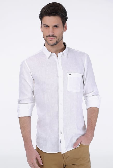 Basics White Chambray Linen Shirt Basics White Chambray Linen Shirt