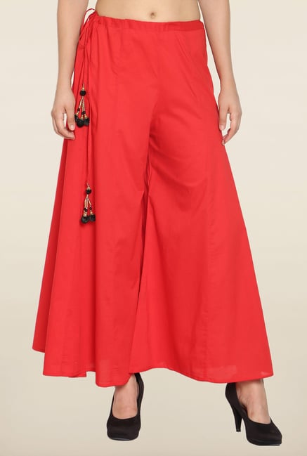 Soch Red Solid Cotton Palazzo Soch Red Solid Cotton Palazzo