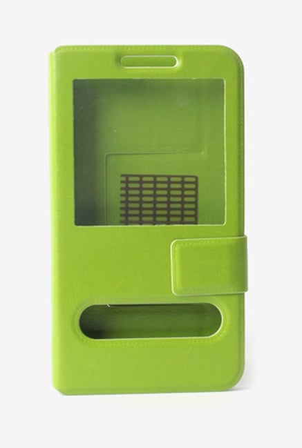 Callmate Window Sticker Flip Cover Green For core I8262 Callmate Window Sticker Flip Cover Green For core I8262