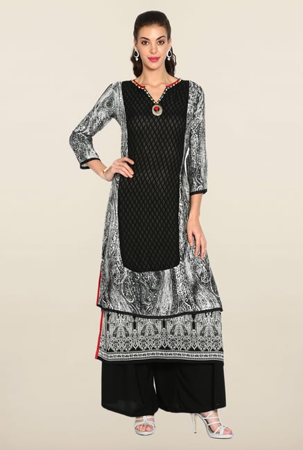 Soch Black & White Georgette Suit Set Soch Black & White Georgette Suit Set