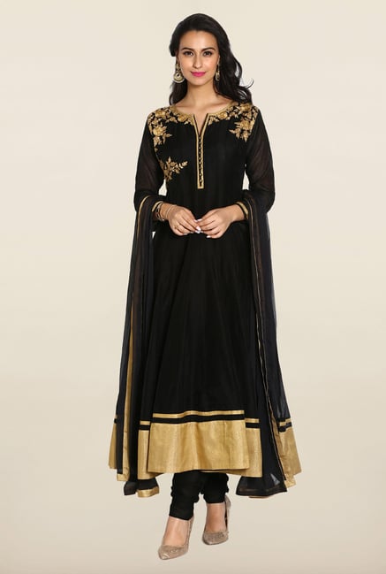 Soch Black & Gold Anarkali Chudidhar Suit Set Soch Black & Gold Anarkali Chudidhar Suit Set