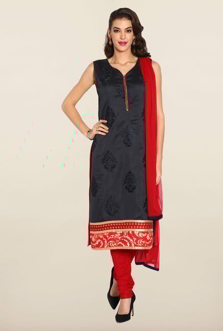 Soch Black & Red Chudidhar Suit Set Soch Black & Red Chudidhar Suit Set