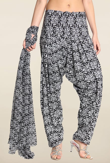 Soch Black Printed Patiala Dupatta Set Soch Black Printed Patiala Dupatta Set