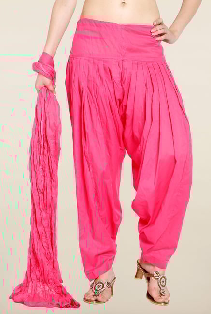Soch Pink Solid Patiala Dupatta Set Soch Pink Solid Patiala Dupatta Set