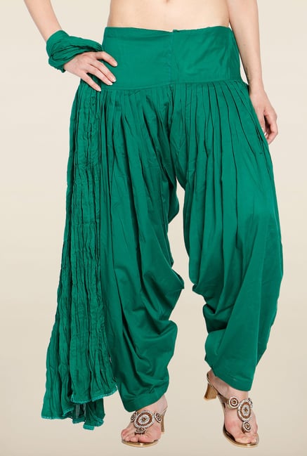 Soch Green Solid Patiala Dupatta Set Soch Green Solid Patiala Dupatta Set