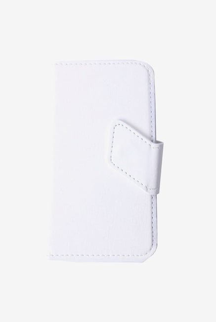 Callmate Stand Sticker Flip Cover White For Karbonn A50s Callmate Stand Sticker Flip Cover White For Karbonn A50s