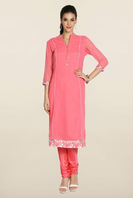 Soch Peach Georgette Embroidered Suit Set Soch Peach Georgette Embroidered Suit Set