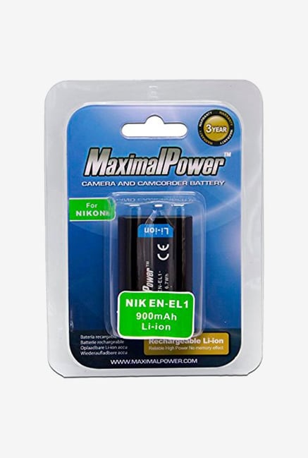 Maximal power 900Mah Nik En-El1 Battery - Black Maximal power 900Mah Nik En-El1 Battery - Black