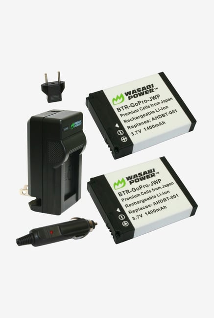 Wasabi Power Battery 2-Pack And Charger For Gopro - Black Wasabi Power Battery 2-Pack And Charger For Gopro - Black